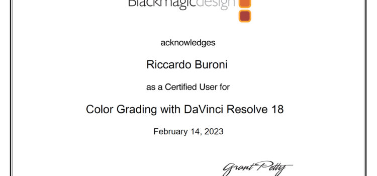 Blackmagic Certified User